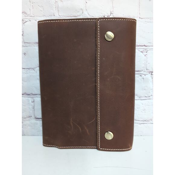 Le Vent Leather Refillable Notebook Journal Cover 9 X 6.5 1 Blank Notebook NWOT - Picture 1 of 13